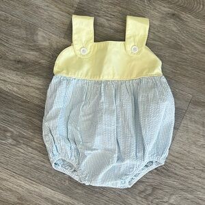 TBBC Blue and Yellow Seersucker Bubble